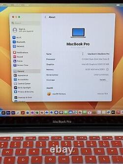 Apple MacBook Pro 13,3 2,4GHz i5 8Go RAM 128Go SSD MacOS Ventura 13,6 Dernier