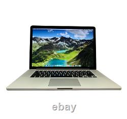 Apple MacBook Pro 15 16GB i7 3.4Ghz Retina 1TB SSD Monterey 3 Year Warranty translated in French is: Apple MacBook Pro 15 16 Go i7 3,4 Ghz Retina 1 To SSD Monterey Garantie de 3 ans.